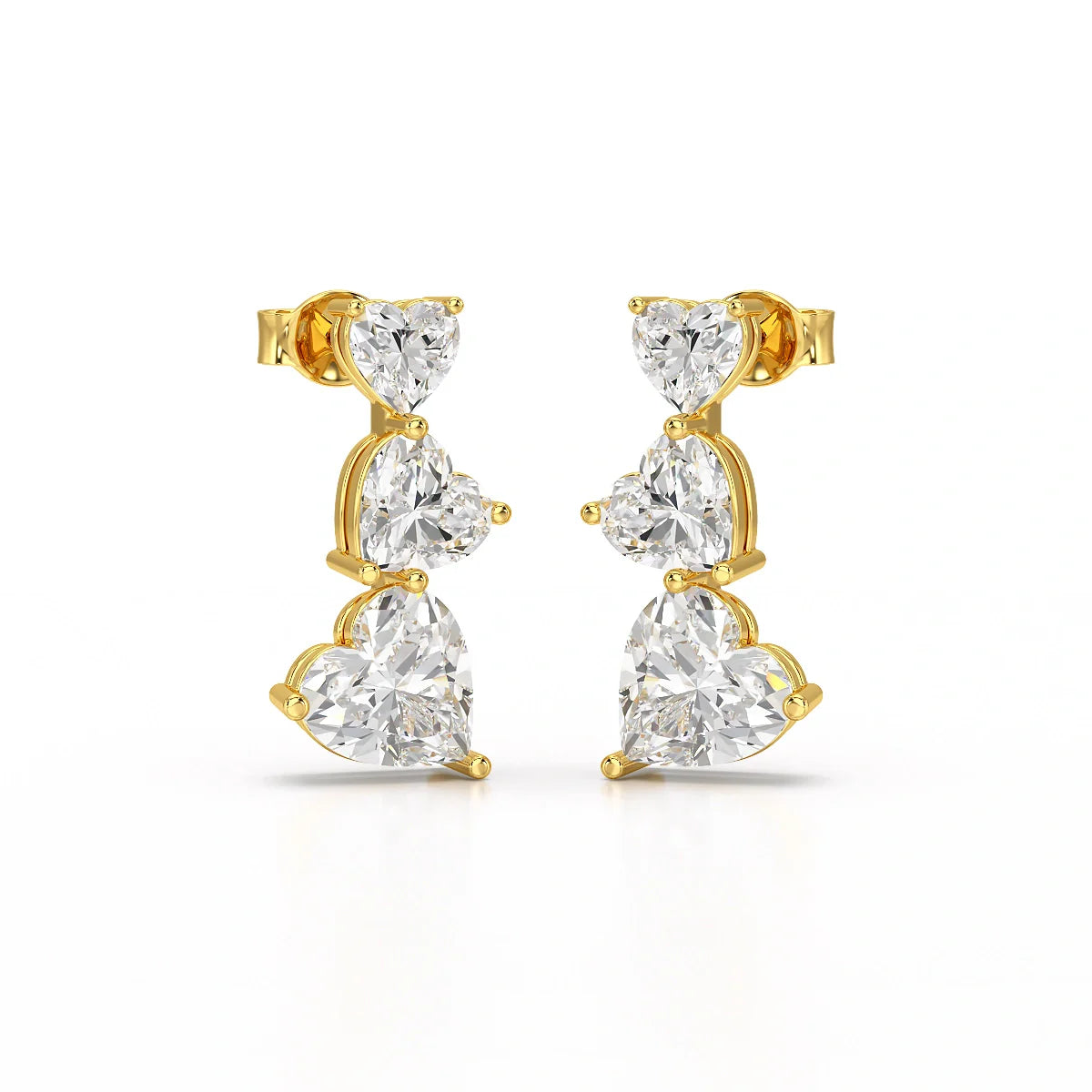 3.5 CT Lab Diamond Heart Cut Earrings