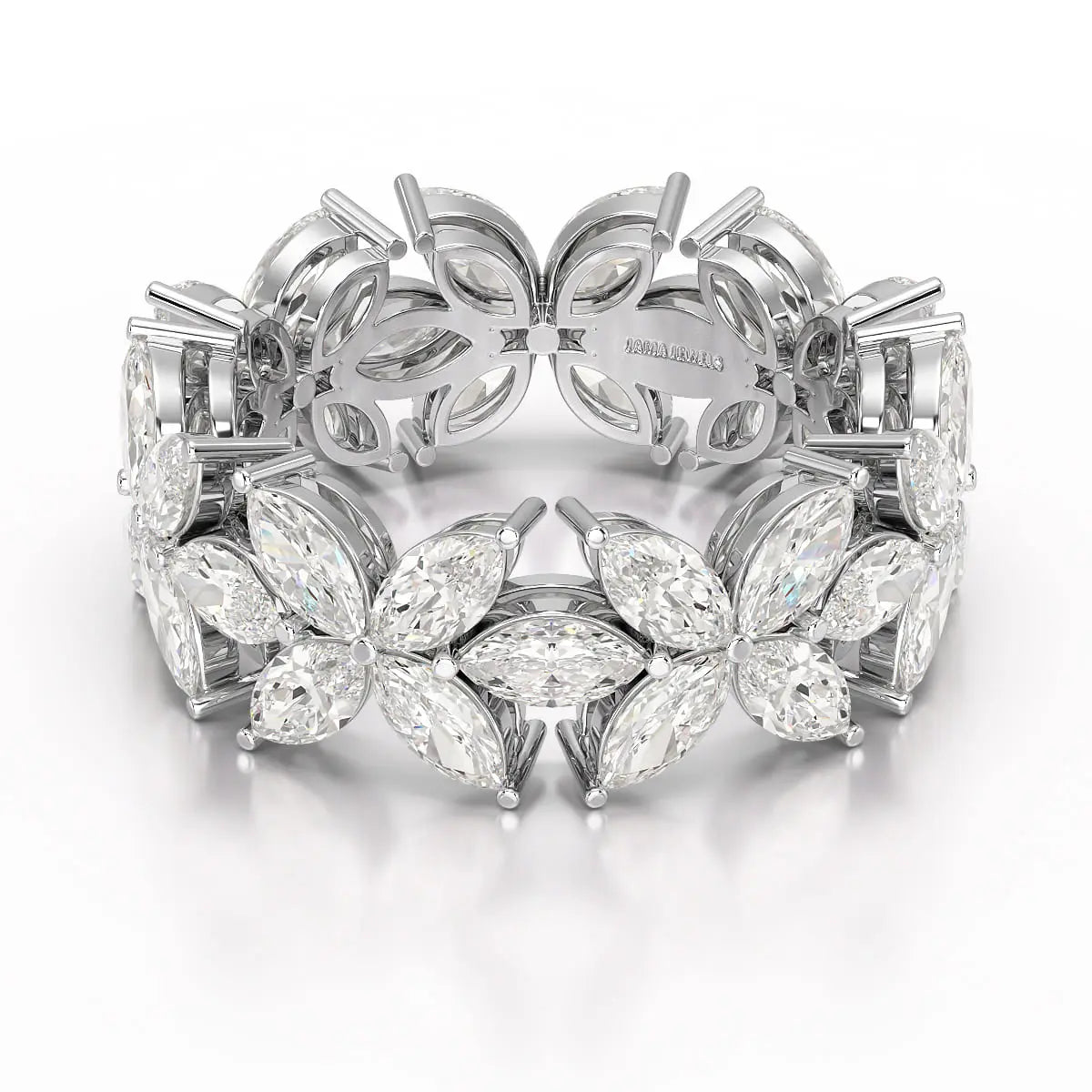 3.5 CT Marquise Cut Flower Shape Lab Diamond Ring Jama Jewels