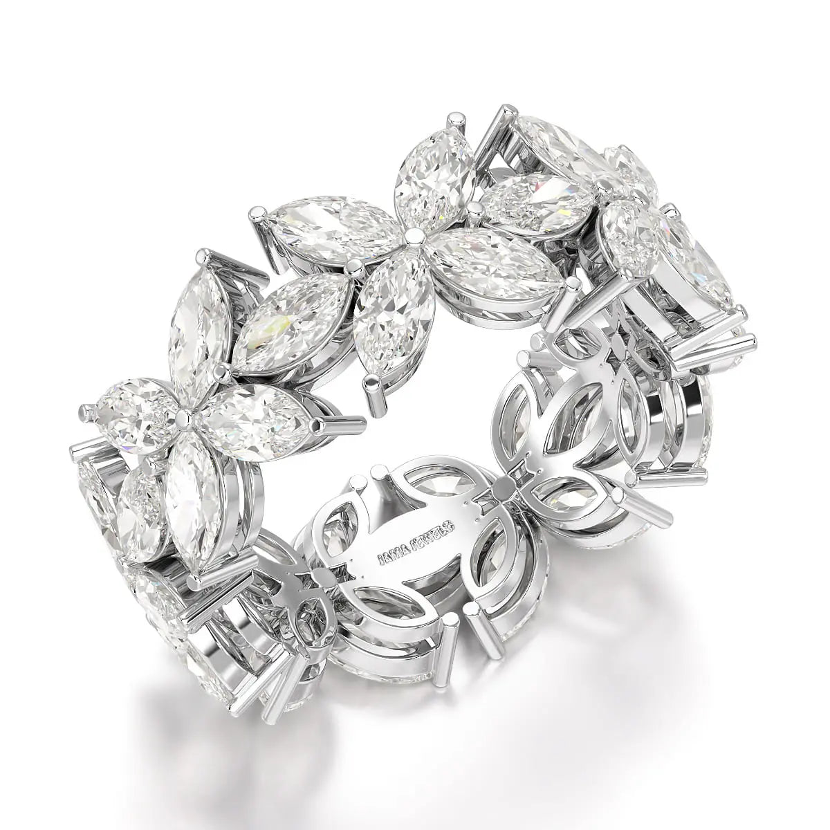 3.5 CT Marquise Cut Flower Shape Lab Diamond Ring Jama Jewels