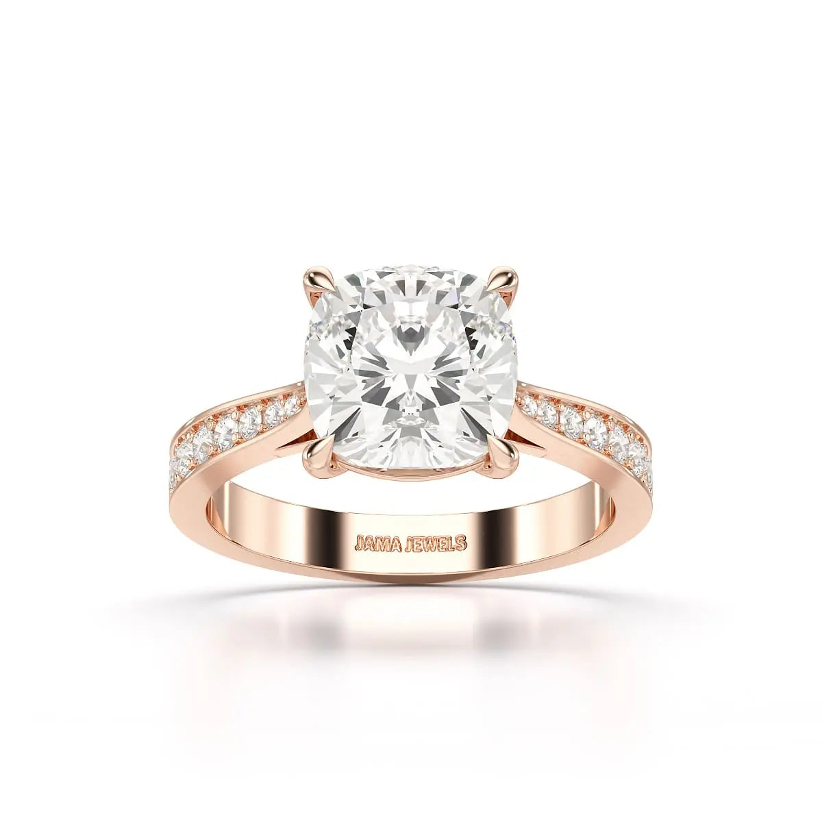 3.78 CT Lab Diamond Cushion Cut Solitaire Ring Jama Jewels