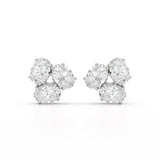 3 CT Lab Diamond Pear Cut Three Stone Earrings