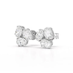 3 CT Lab Diamond Oval Cut Three Stone Earrings Jama Jewels