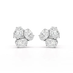 3 CT Lab Diamond Oval Cut Three Stone Earrings Jama Jewels