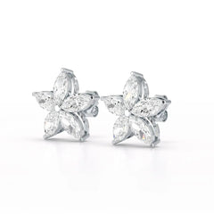 3 CT Marquise Cut Lab Diamond Stud Earrings Jama Jewels
