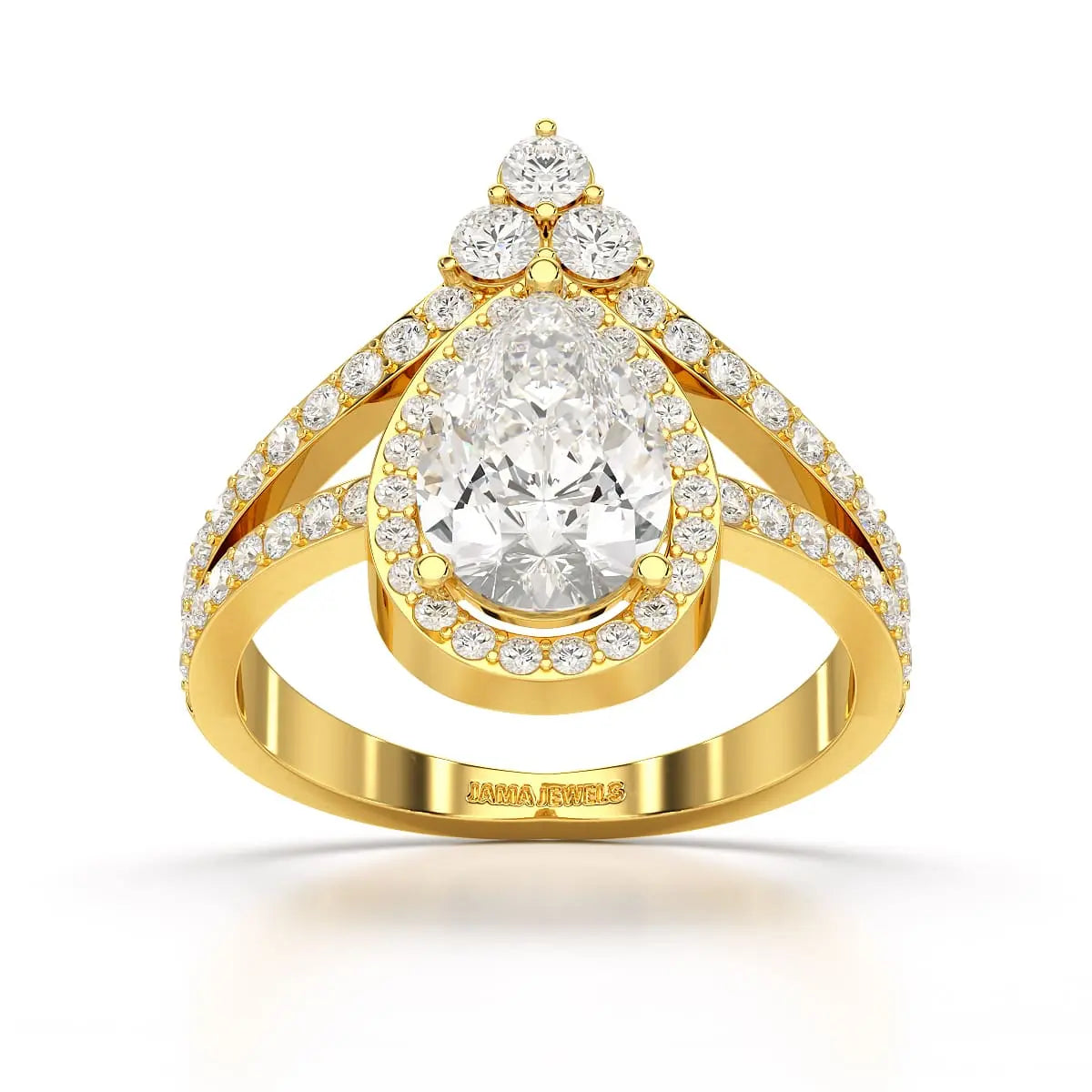 4.07 CT Lab Diamond Pear Cut Ring