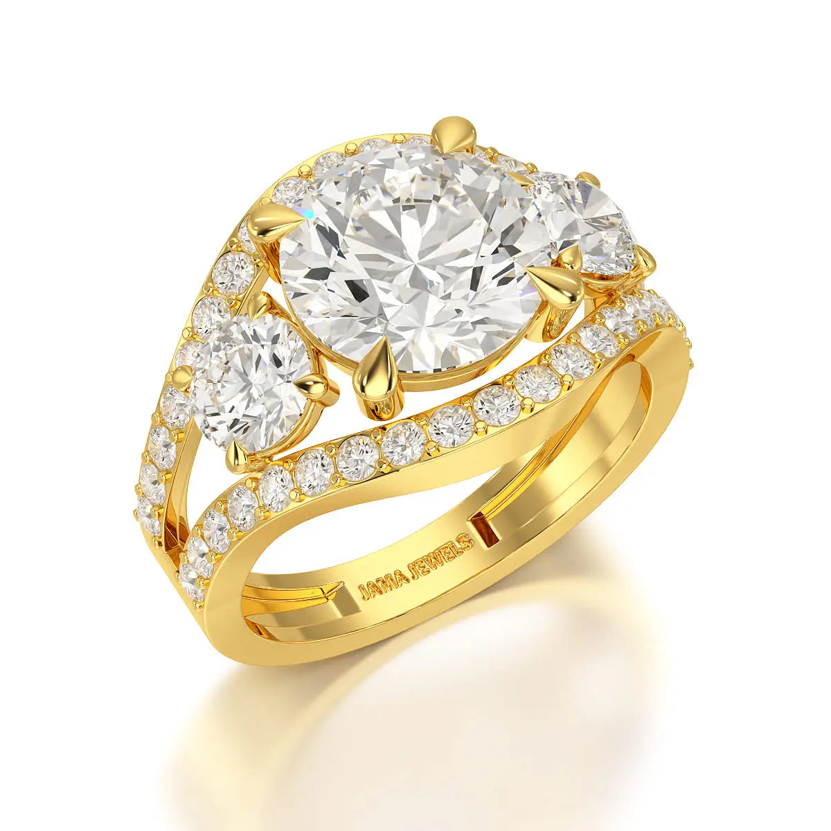 4.08 CT Lab Diamond Round Cut Classic Ring
