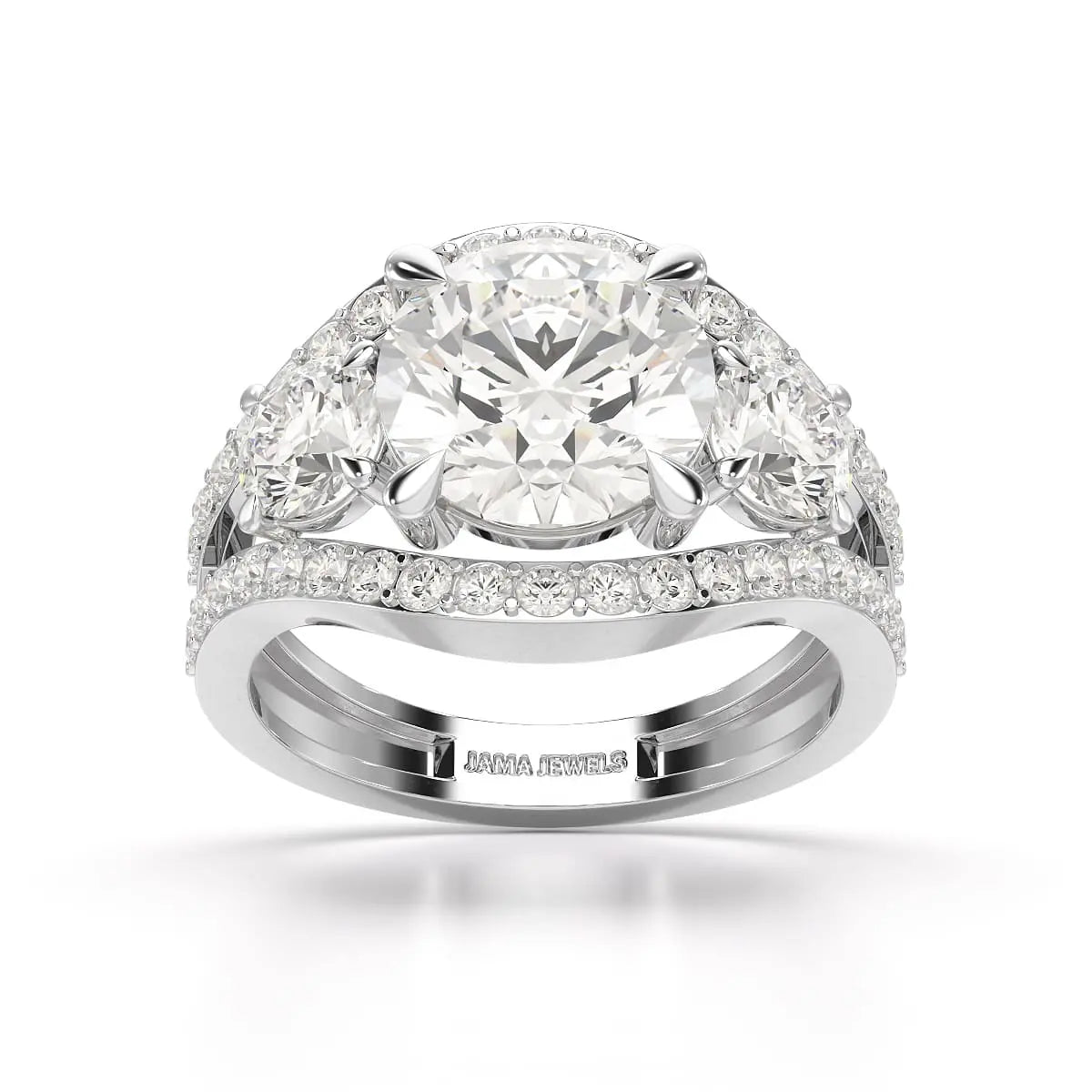 4.08 CT Lab Diamond Round Cut Classic Ring