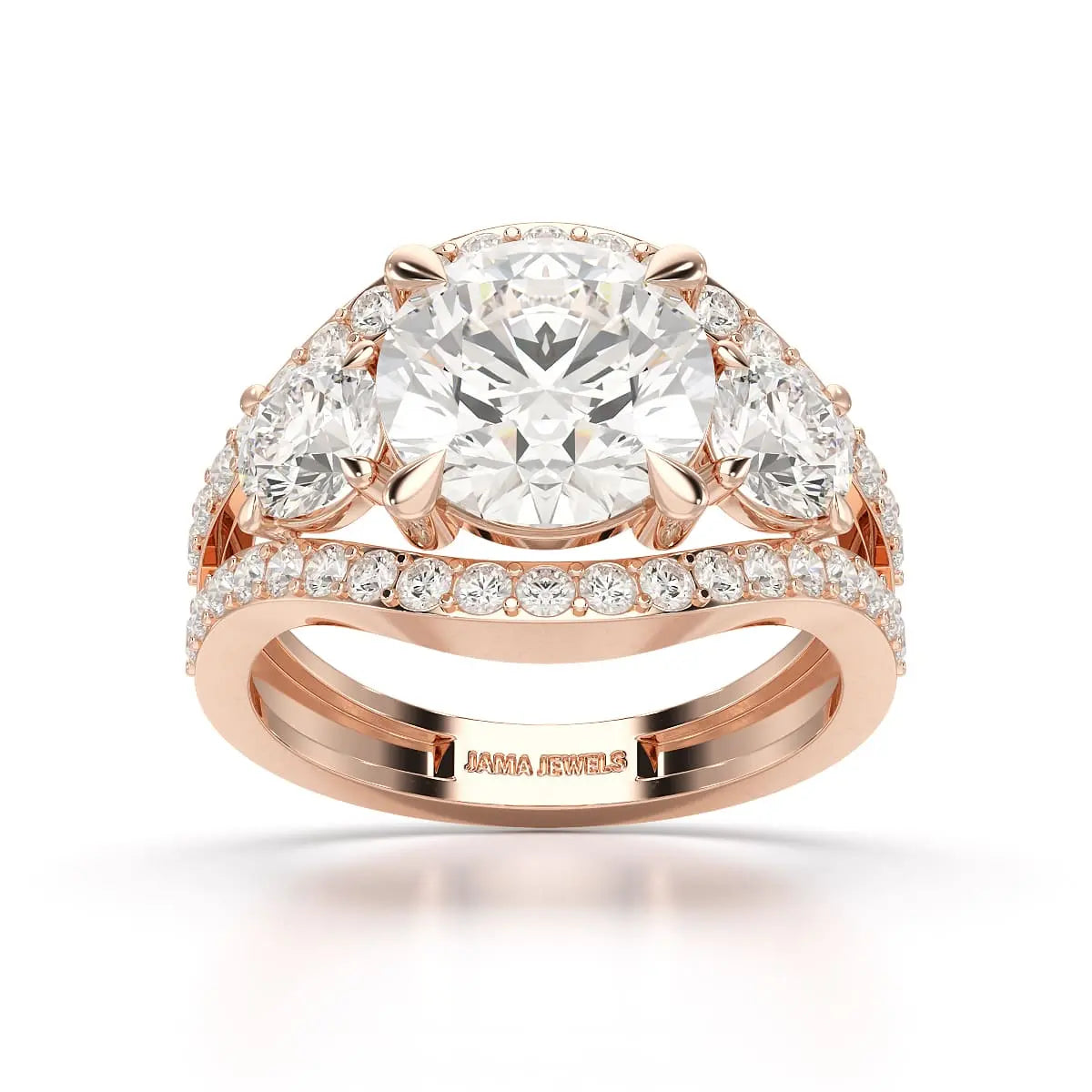 4.08 CT Lab Diamond Round Cut Classic Ring