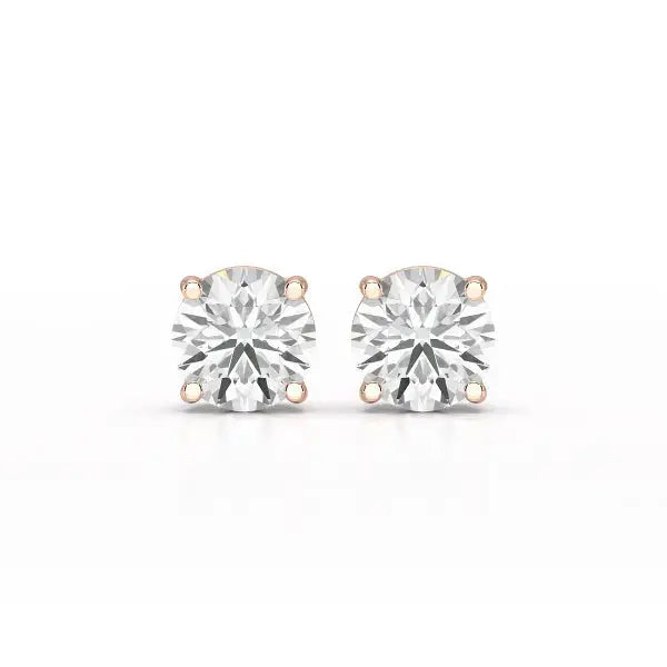 4.09 CT Lab Diamond White Gold Stud Earrings