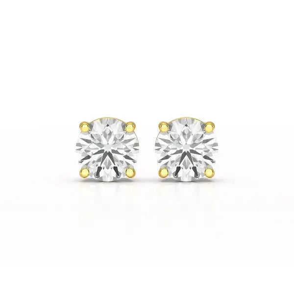 4.09 CT Lab Diamond White Gold Stud Earrings