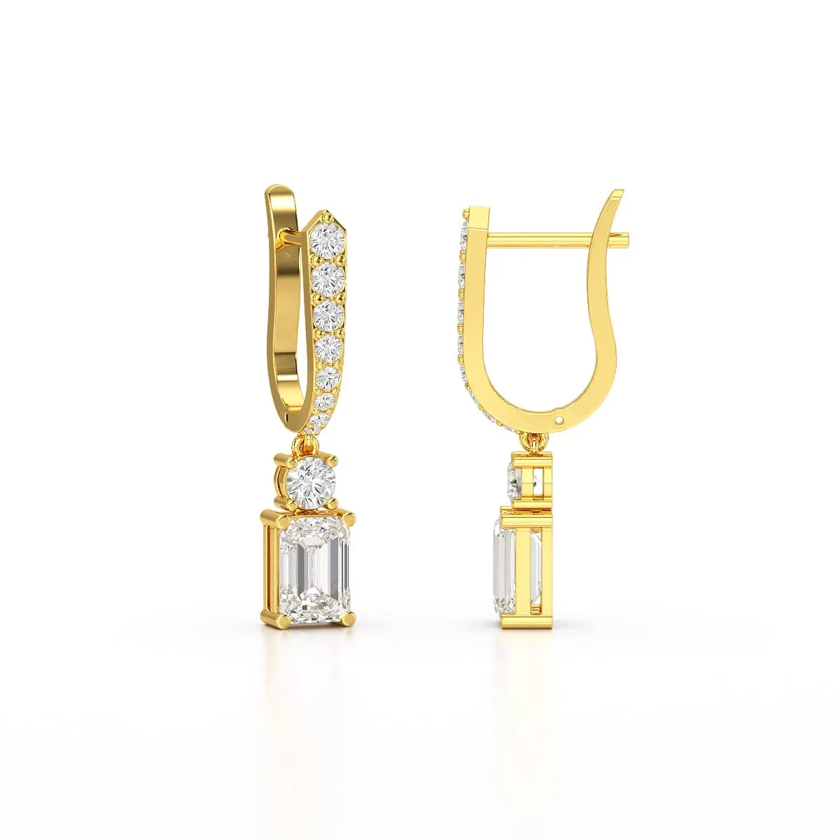 4.42 CT Emerald Cut Drop Lab Diamond Earring Jama Jewels