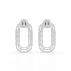 4.46 CT Lab Diamond Halo Drop Earrings Jama Jewels