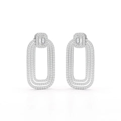 4.46 CT Lab Diamond Halo Drop Earrings Jama Jewels