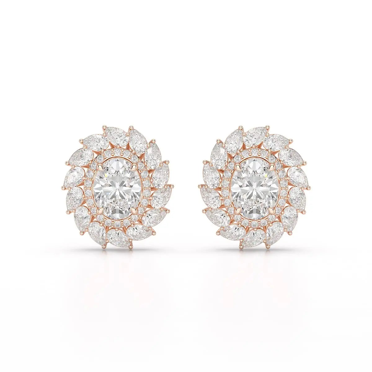 4.85 CT Lab Diamond Multi Shape Stud Earrings Jama Jewels