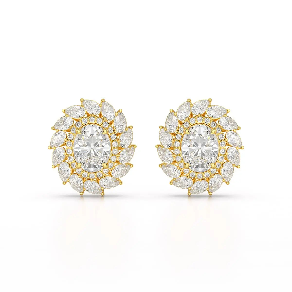 4.85 CT Lab Diamond Multi Shape Stud Earrings Jama Jewels