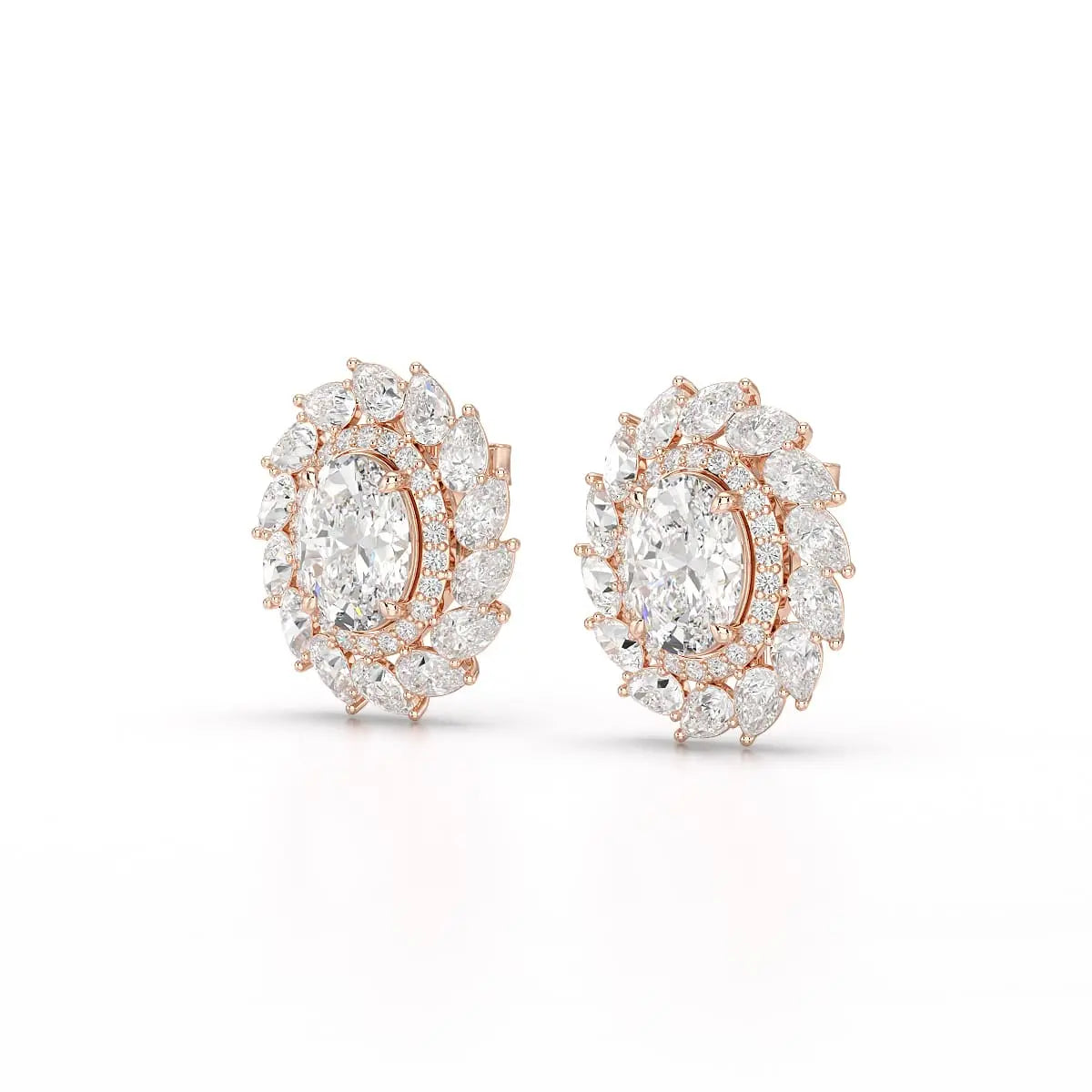 4.85 CT Lab Diamond Multi Shape Stud Earrings Jama Jewels