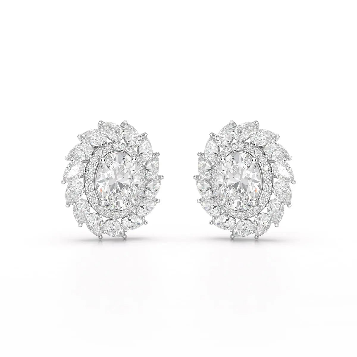 4.85 CT Lab Diamond Multi Shape Stud Earrings Jama Jewels
