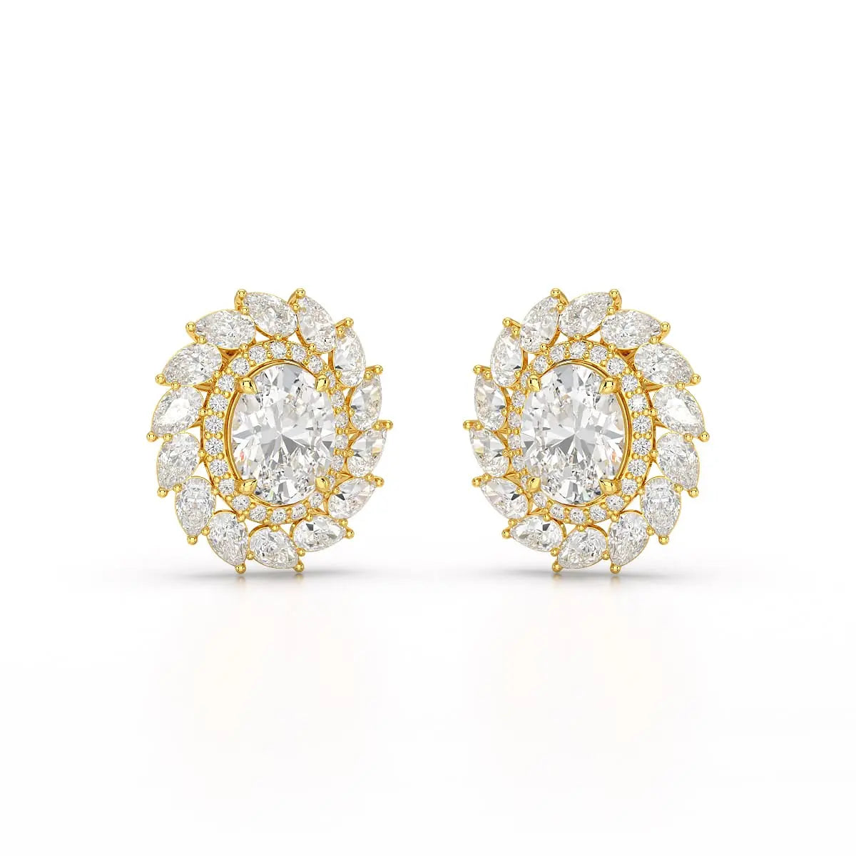 4.85 CT Lab Diamond Multi Shape Stud Earrings Jama Jewels