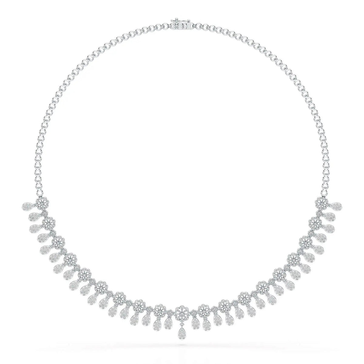 Round Cut Lab Grown Diamond 4.96 CT Elegant Choker Necklace