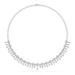 Round Cut Lab Grown Diamond 4.96 CT Elegant Choker Necklace