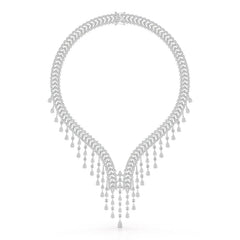 46.95 CT Lab Diamond Fancy Pear Cut Necklace Jama Jewels