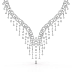 46.95 CT Lab Diamond Fancy Pear Cut Necklace Jama Jewels