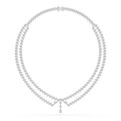 49.5 CT Lab Diamond Pear Cut Two Layer Necklace Jama Jewels