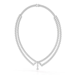 49.5 CT Lab Diamond Pear Cut Two Layer Necklace Jama Jewels