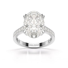 5.9 CT Oval Cut Solitaire Lab Diamond Ring