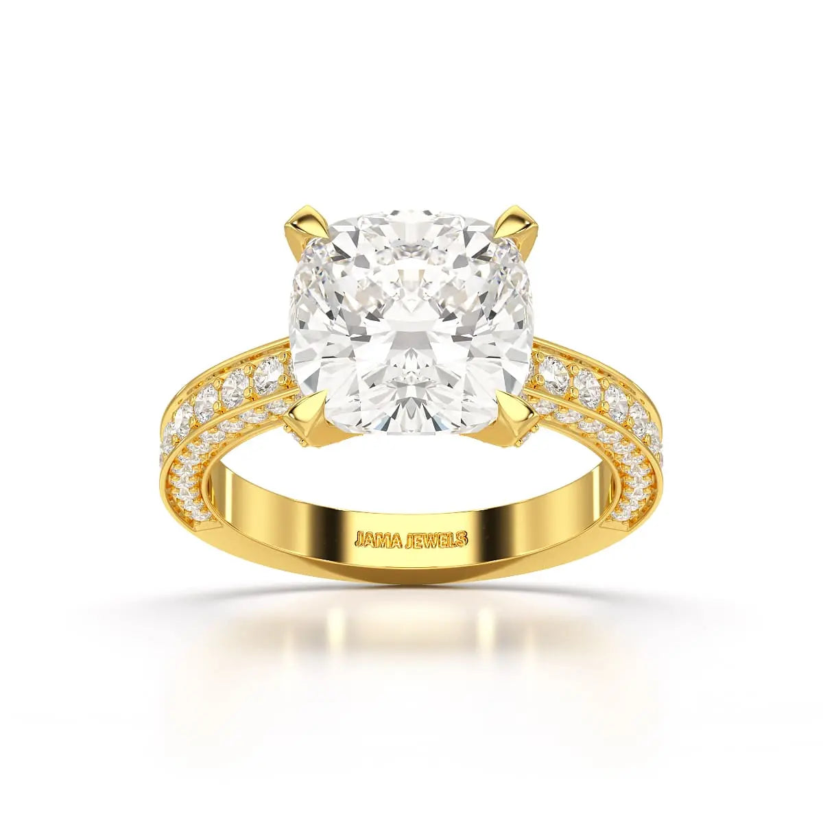 6.1 CT Lab Diamond Cushion Cut Solitaire Ring