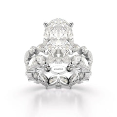 6.56 CT Oval and Marquise Cut Lab Diamond Ring Jama Jewels