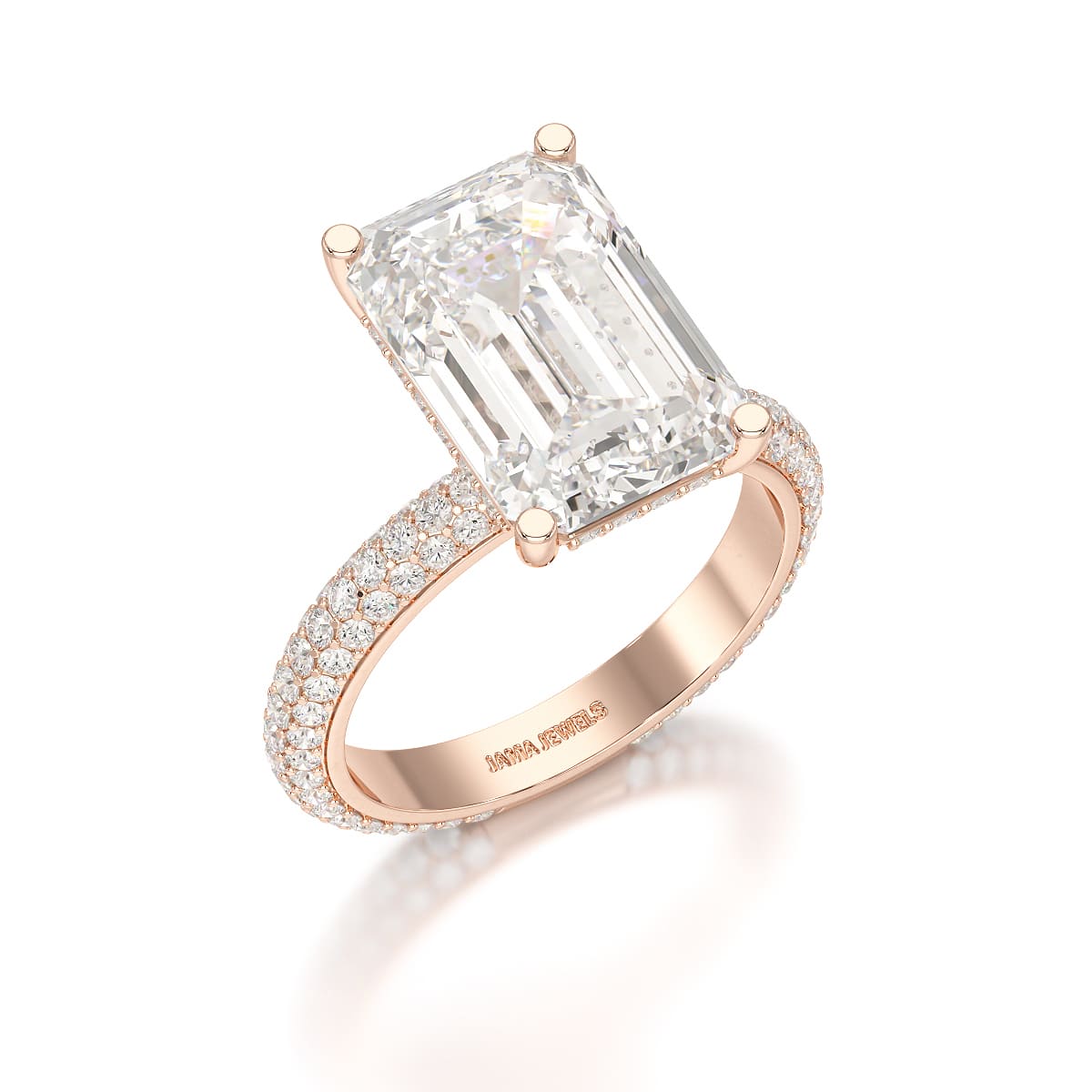 6.86 CT Emerald Cut Solitaire Lab Diamond Ring
