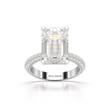 6.86 CT Emerald Cut Solitaire Lab Diamond Ring