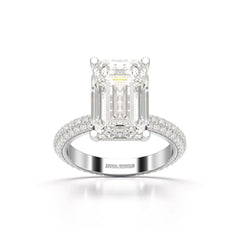 6.86 CT Emerald Cut Solitaire Lab Diamond Ring