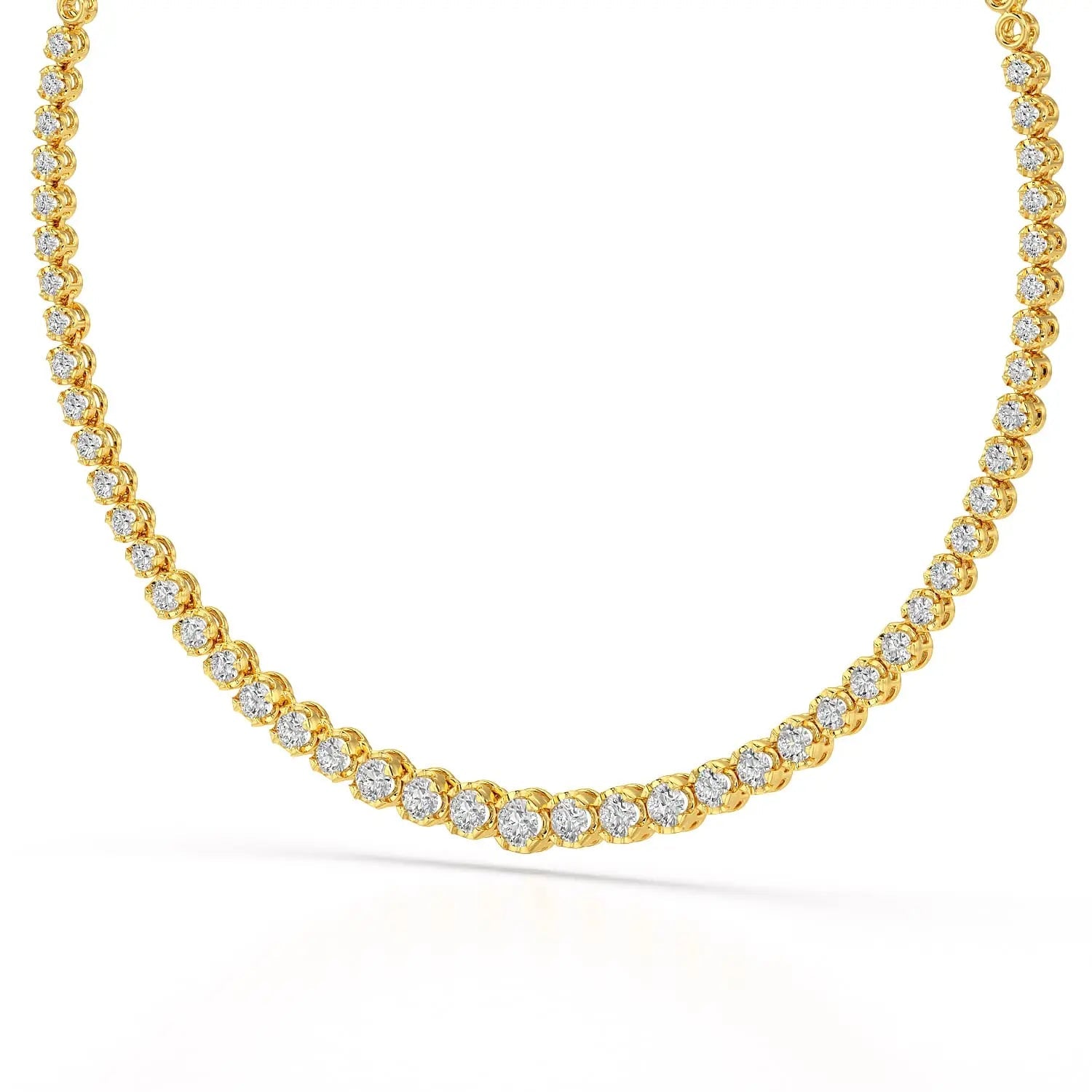 7.6 Carat Lab Diamond Round Riviere Necklace