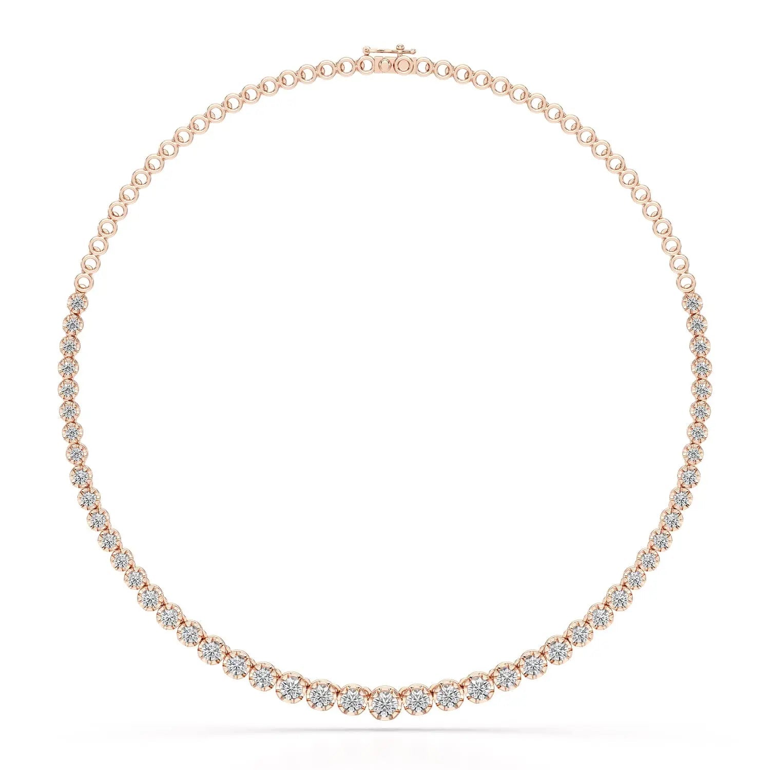 7.6 Carat Lab Diamond Round Riviere Necklace