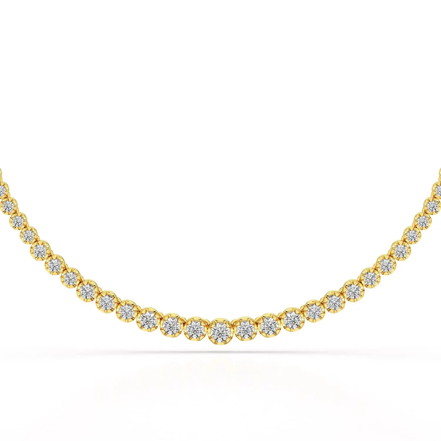 7.6 Carat Lab Diamond Round Riviere Necklace