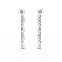8.27 CT Lab Diamond Emerald Cut Dangle Drop Earring