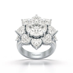 9.24 CT Lab Diamond Round Wedding Ring