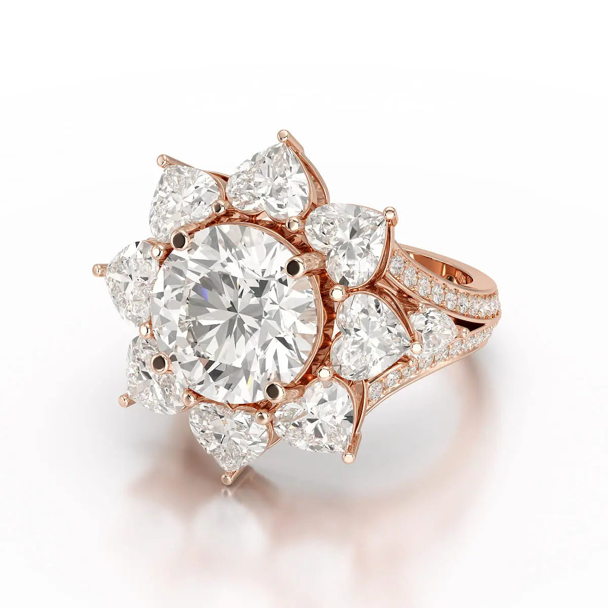9.24 CT Lab Diamond Round Wedding Ring