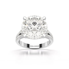 9.29 CT Halo Pave Lab Diamond Engagement Ring