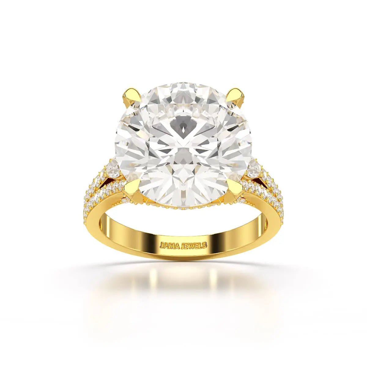 9.29 CT Halo Pave Lab Diamond Engagement Ring