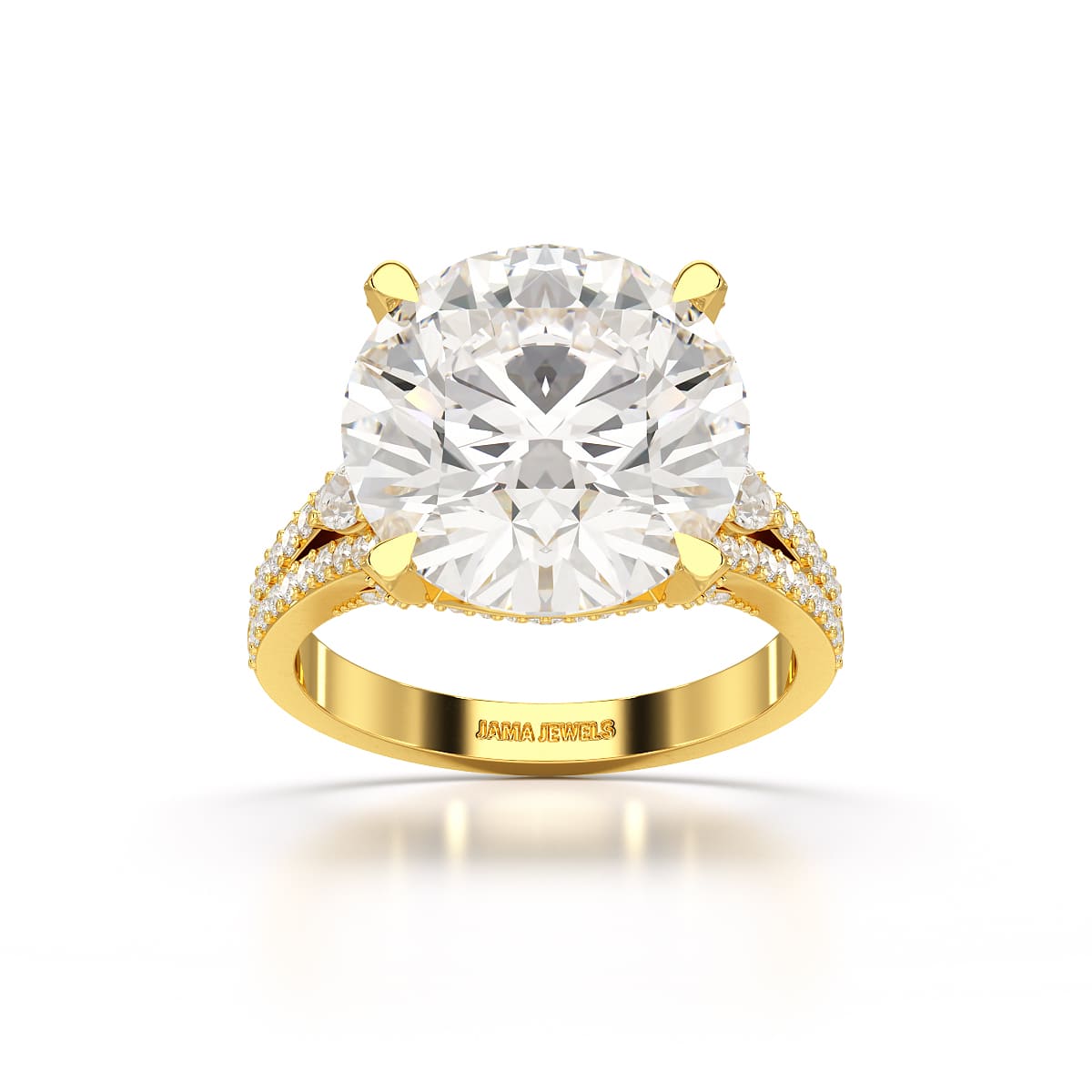 9.29 CT Halo Pave Lab Diamond Engagement Ring