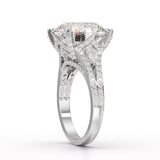 9.29 CT Halo Pave Lab Diamond Engagement Ring