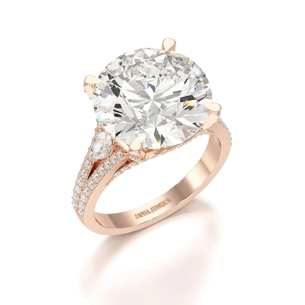 9.29 CT Halo Pave Lab Diamond Engagement Ring