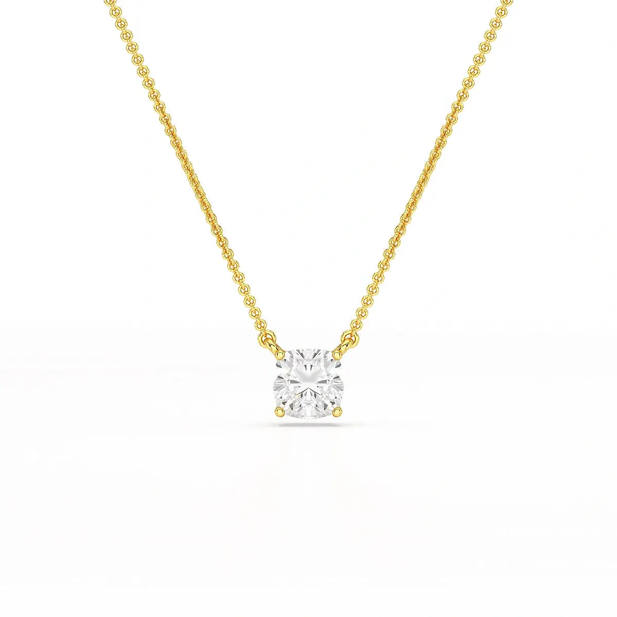 1 CT Cushion Solitaire Lab Grown Diamond Pendant