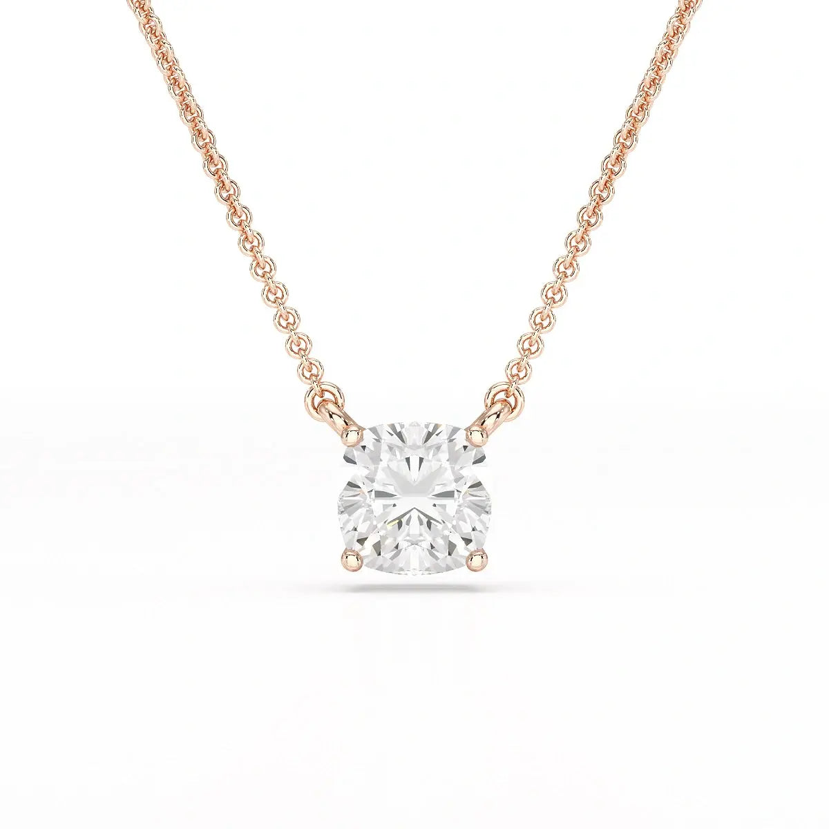1 CT Cushion Solitaire Lab Grown Diamond Pendant