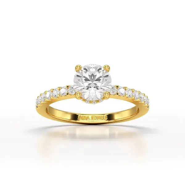 1.36 CT Round Cut Lab Grown Diamond Ring Jama Jewels