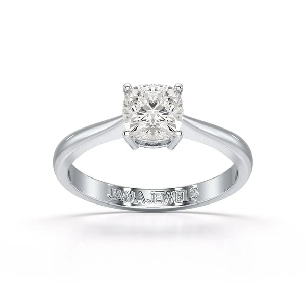 1 CT Cushion Cut Lab Diamond Solitaire Ring