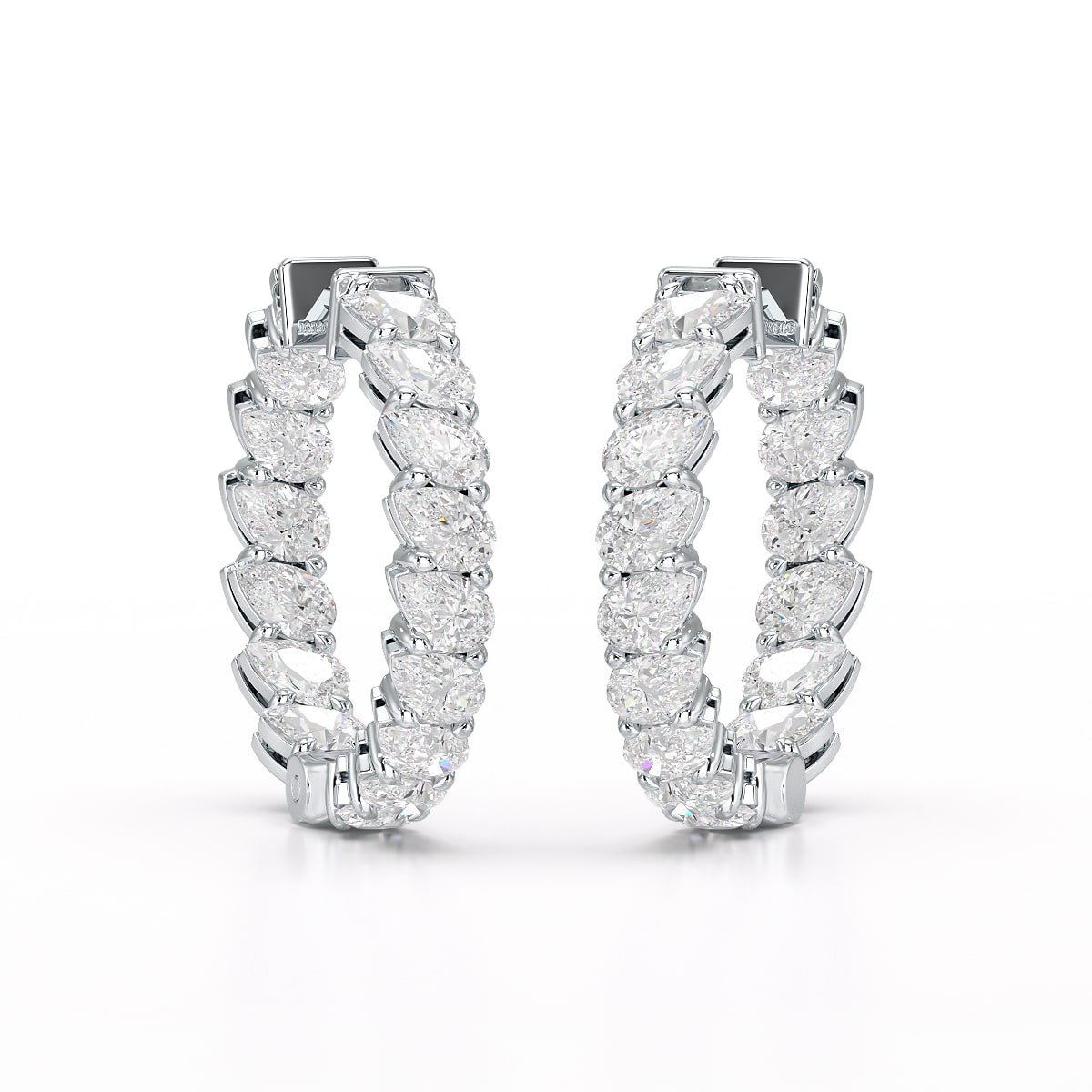 Pear Cut Lab Diamond Hoop Earrings